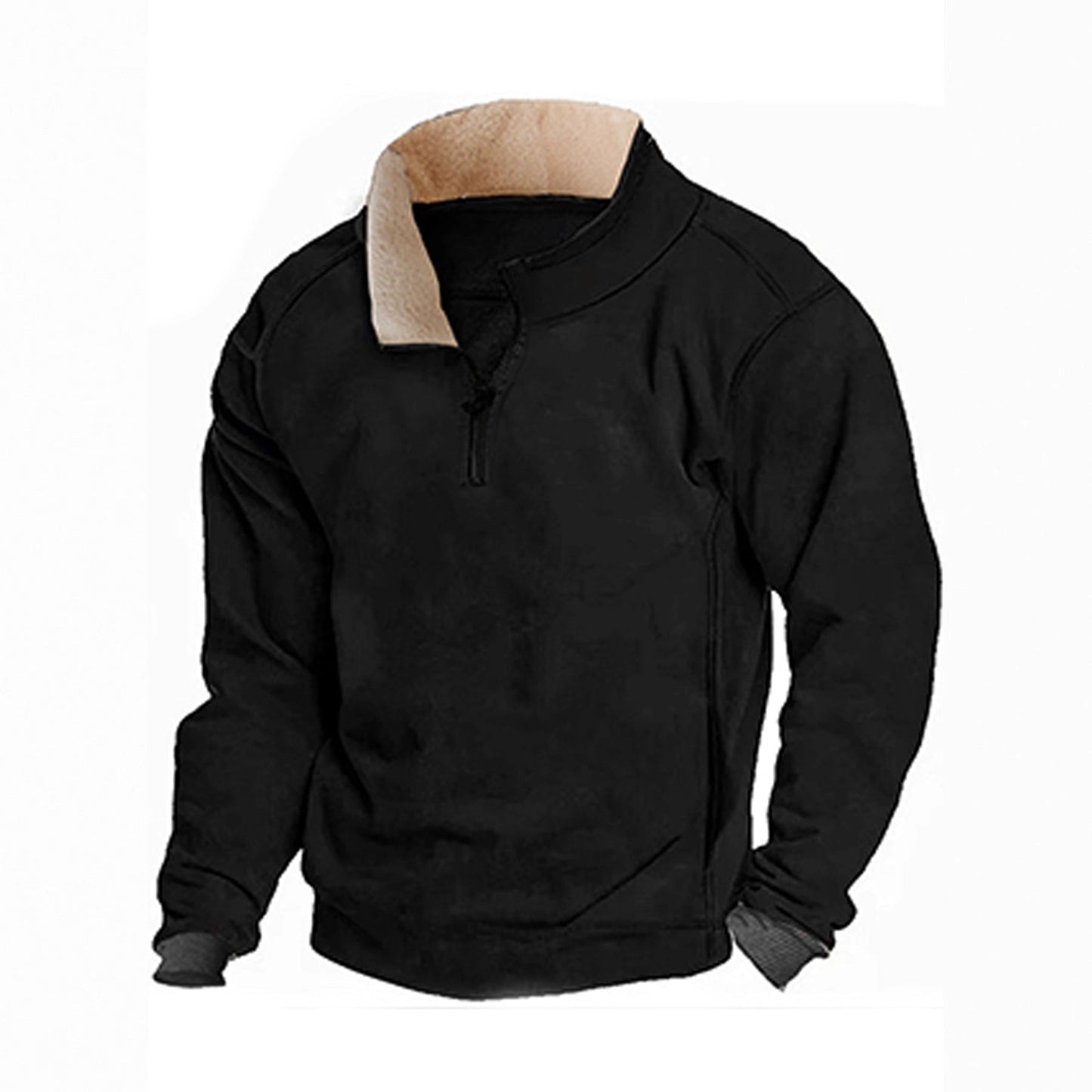 Herren Fleece Sweatshirt Stehkragen Warm Modern