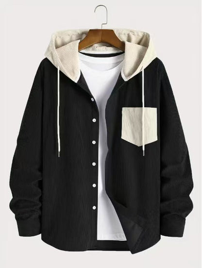 Herren Jacke mit Kapuze Strukturiert Modern