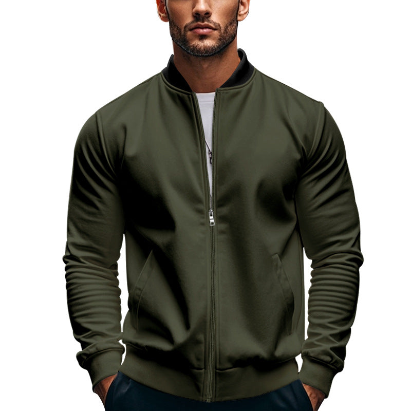 Herren Sportjacke Funktionell Mit Kragen Und Taschen