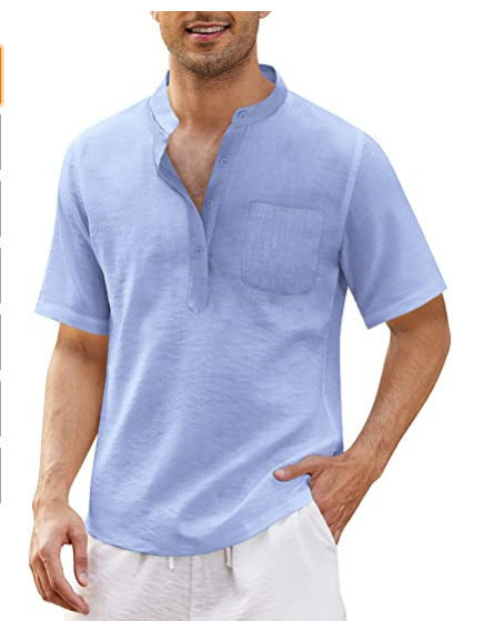 Herren Kurzarm-Shirt mit Brusttasche Hochwertig Modern