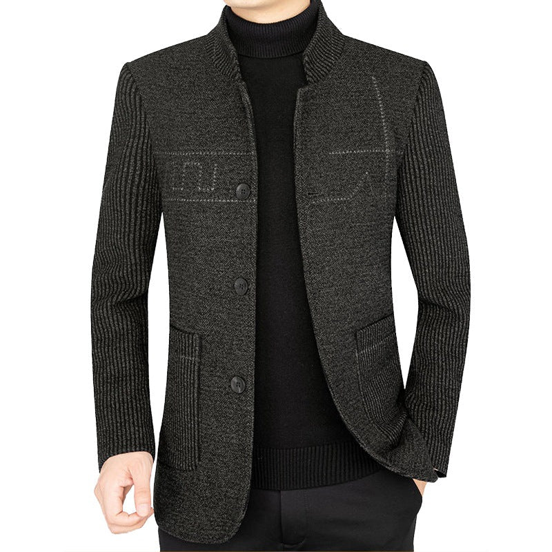Herren Strickjacke Casual Strukturiert Grau