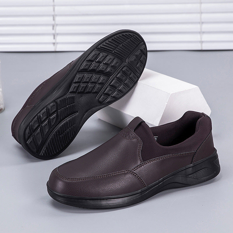 Damen Slip-On Sneaker Bequem Leder Schwarz