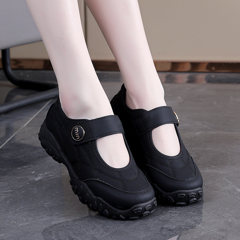 Damen Freizeitschuhe Klettverschluss Bequem Schwarz