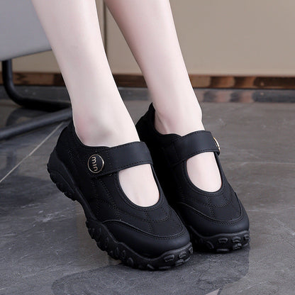 Damen Freizeitschuhe Klettverschluss Bequem Schwarz