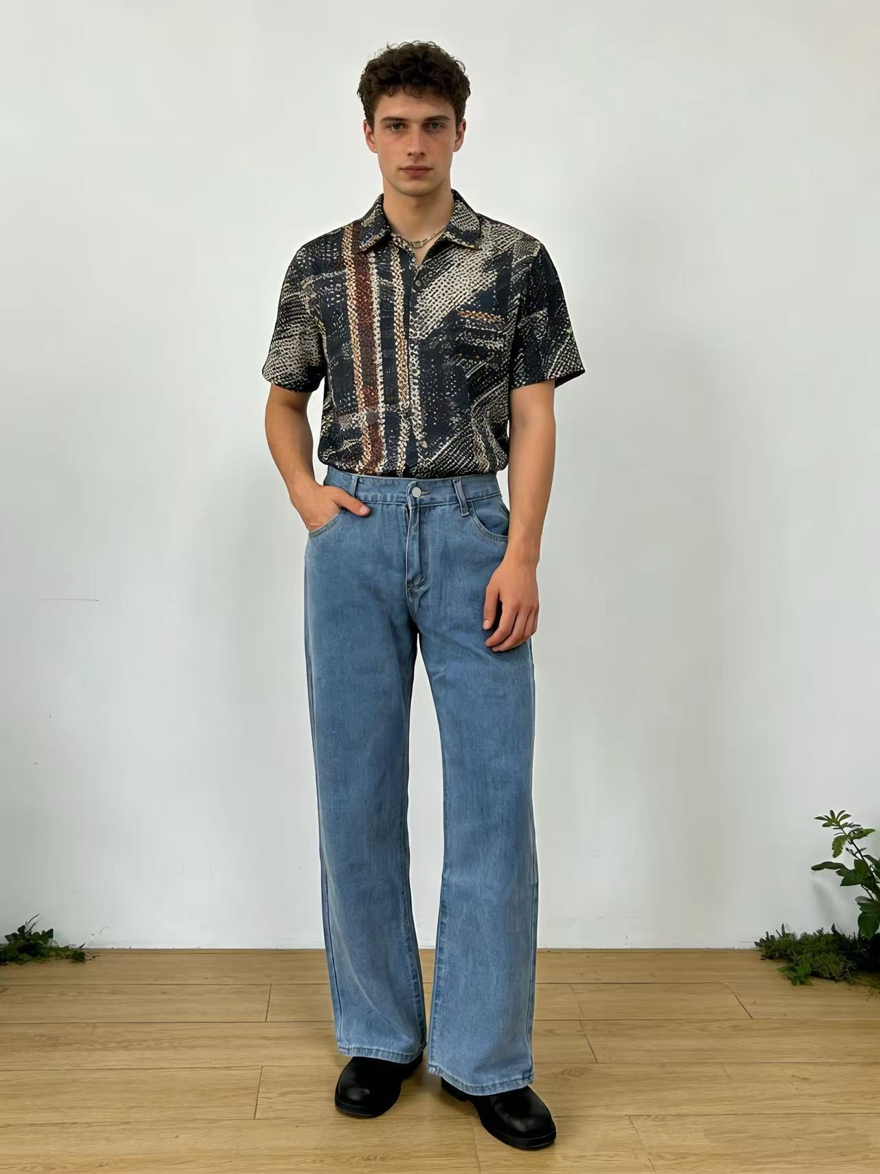 Herren Chino-Hose Hohe Taille Bequem Elegant