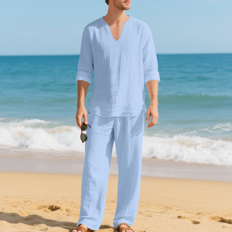 Herren Strand-Outfit atmungsaktiv Baumwolle Sommer - BerlinGlamour