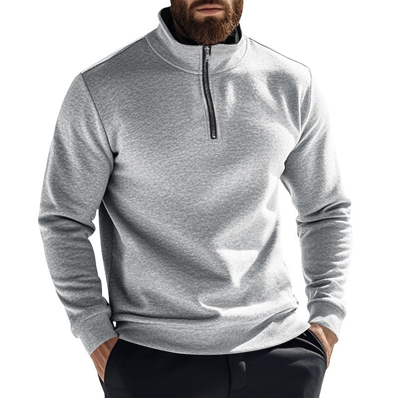 Herren Fleece-Pullover Warm Halbzipper Hochkragen