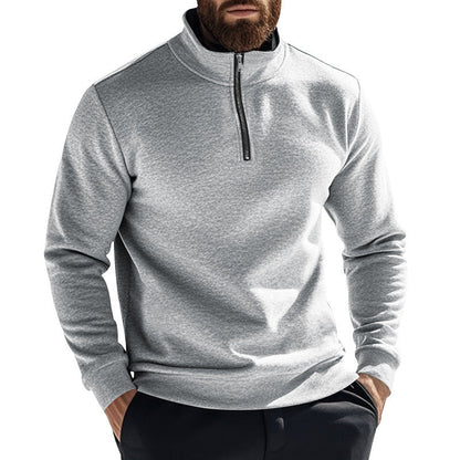 Herren Fleece-Pullover Warm Halbzipper Hochkragen
