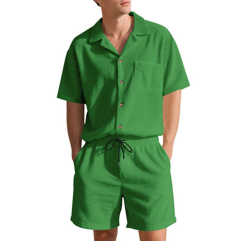 Herren Sommer Outfit Shorts Hemd Kurzarm Modern