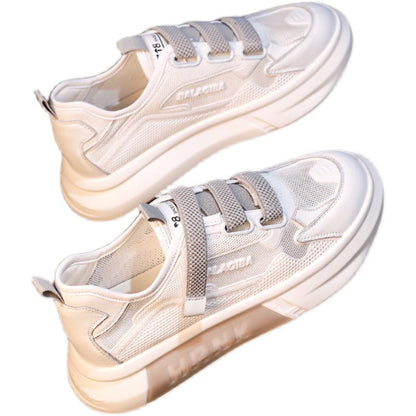 Damen Sneaker Sportlich mit Schnallenverschluss und Mesh Oberfläche