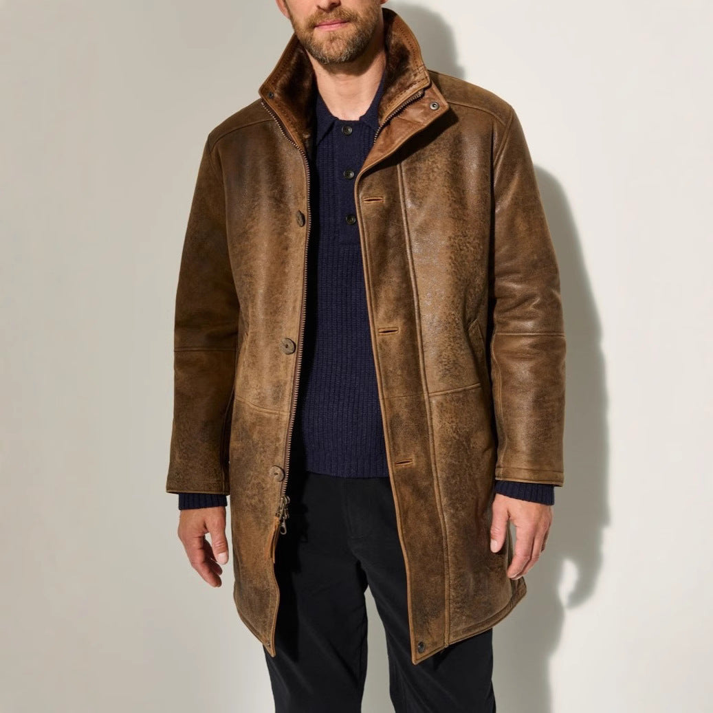 Herren Lederjacke Elegant Lammleder Gefüttert Schwarz - BerlinGlamour