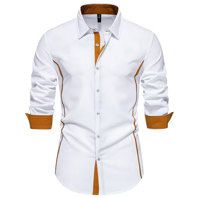 Herren Langarmshirt Sportlich Kontrast Einsätze Trendig
