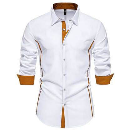 Herren Langarmshirt Sportlich Kontrast Einsätze Trendig