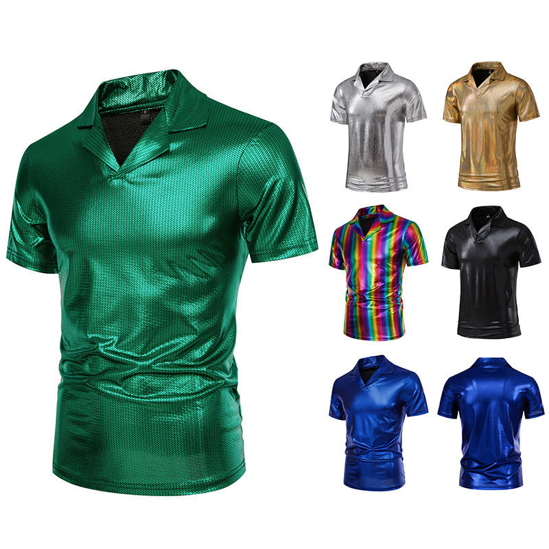 Herren Hemd Kurzarm Modern Glänzend Berlin Style - BerlinGlamour