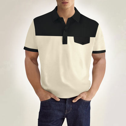 Herren Polohemd Slim Fit Gestreift Modern