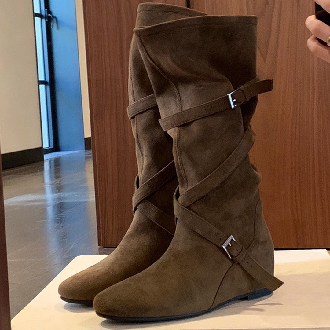 Damen Stiefel Elegante Mit Verstellbarem Riemen Komfortabel - BerlinGlamour