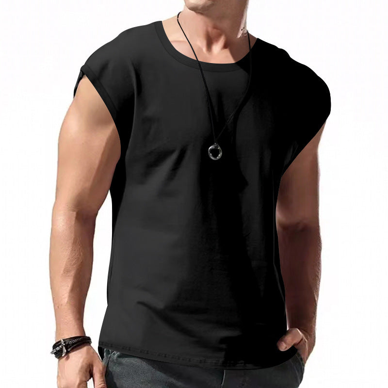 Ärmelloses Herren T-Shirt Lockere Passform Rundhals Modern