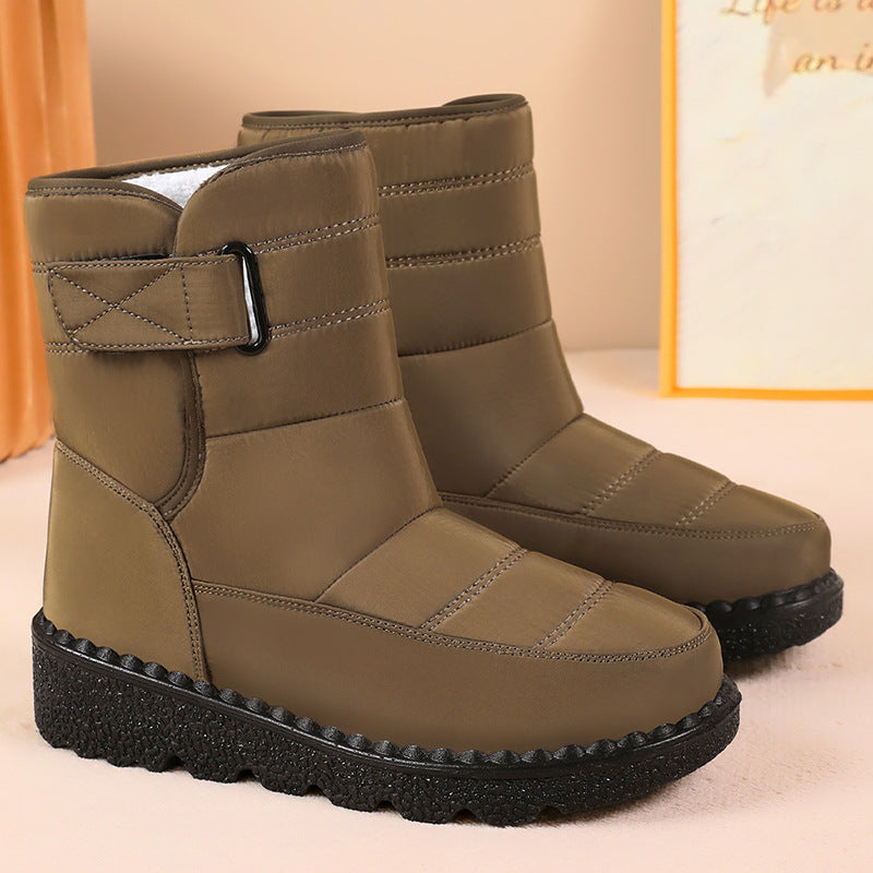 Damen Winterstiefel Isoliert Warm mit Klettverschluss
