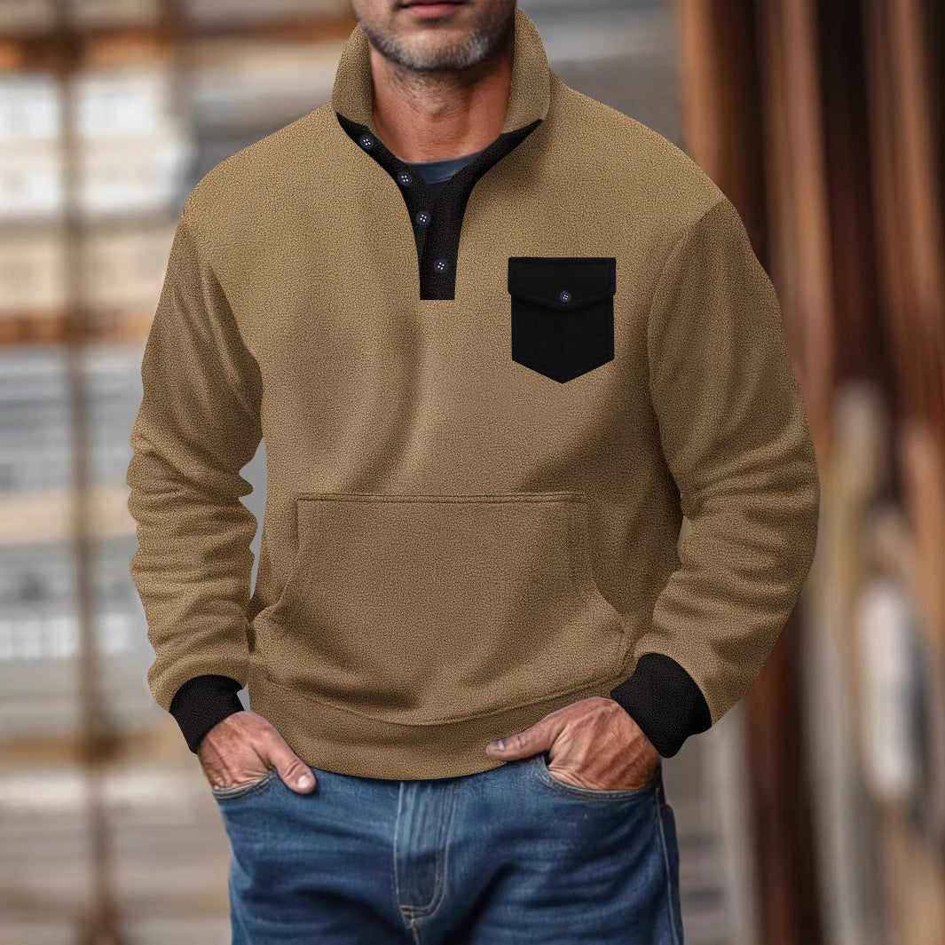 Herren Sweatshirt mit Brusttasche Großes Modell Bequem