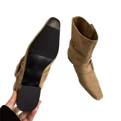 Damen Stiefeletten Schnallenverschluss Elegante Mode Schuhe