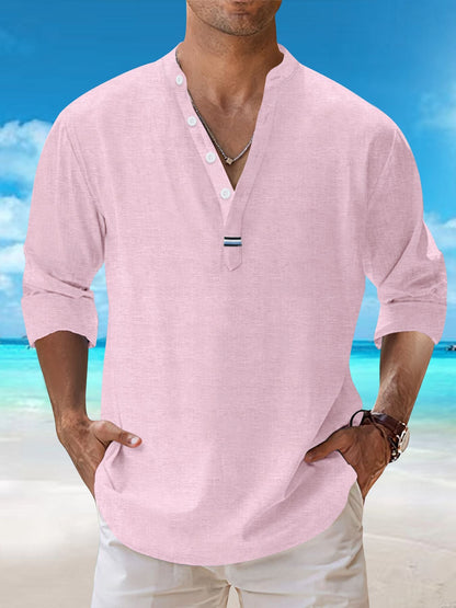 Herren Langarmhemd Modern Slim Fit Knopfleiste