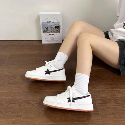 Damen Sneaker Sportlich Atmungsaktiv Schwarz Weiß