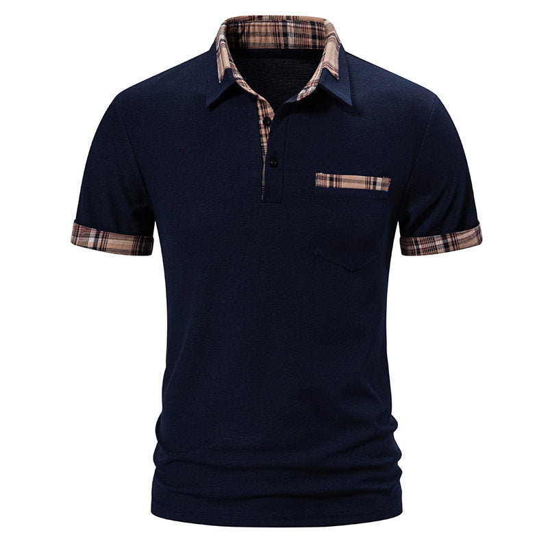 Herren Poloshirt Karomuster Modern Komfortschnitt