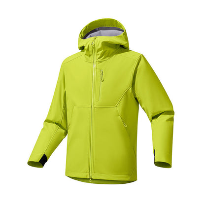 Herren Softshelljacke Wasserdicht Verstellbare Kapuze Schwarz - BerlinGlamour