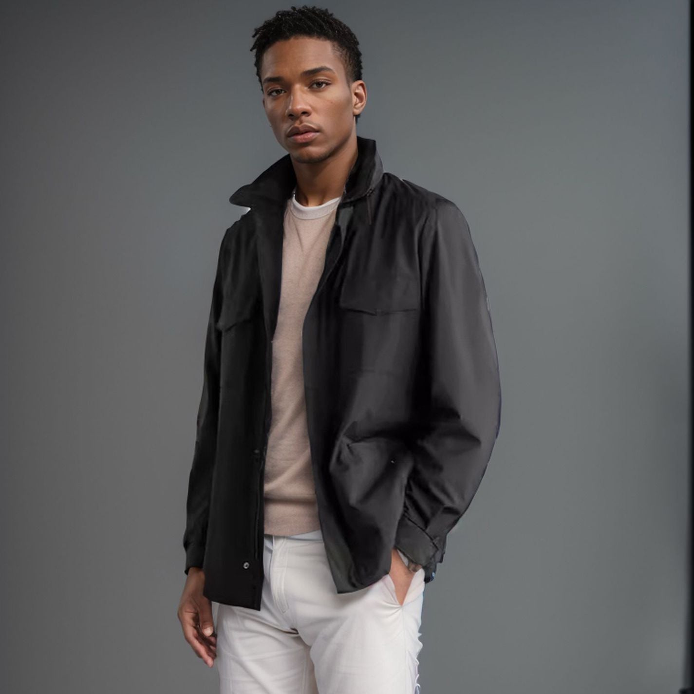 Herren Übergangsjacke mit Kragen und Taschen