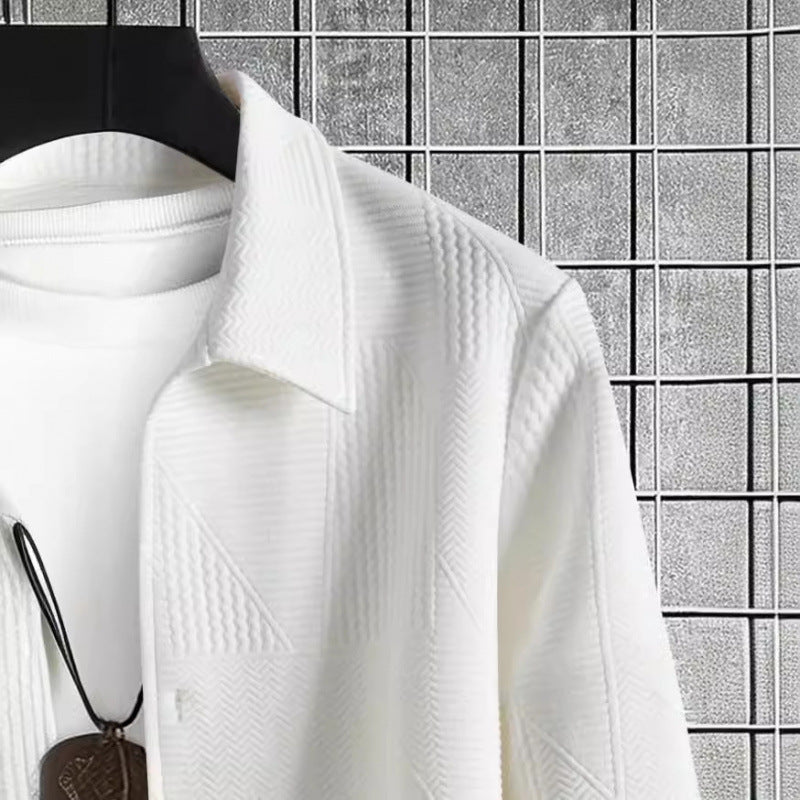 Herren Überhemd Steppweste Strukturiert Modern