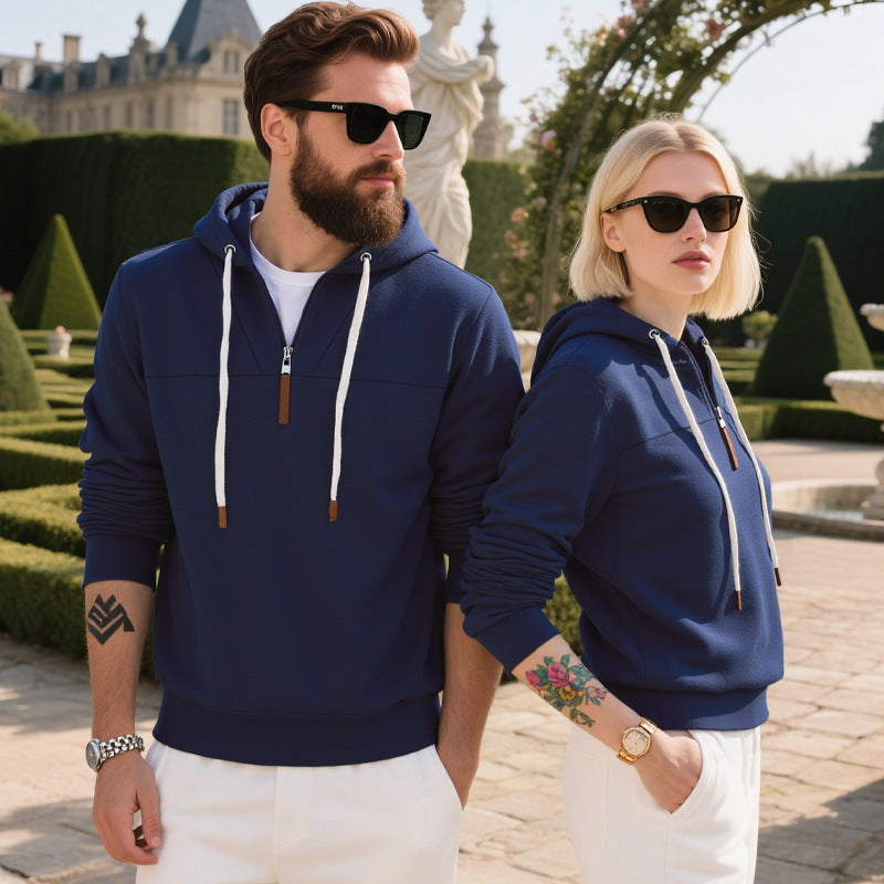 Herren Fleece Hoodie Modern mit Reißverschluss Kängurutasche
