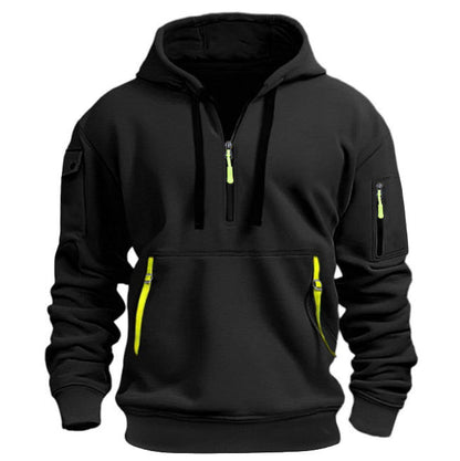 Herren Kapuzenpullover mit Reißverschlusstaschen Sportlich Modern - BerlinGlamour