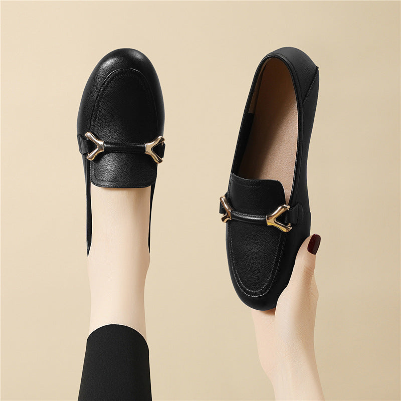 Damen Mokassins Elegante Schnalle Schuhe Modern - BerlinGlamour
