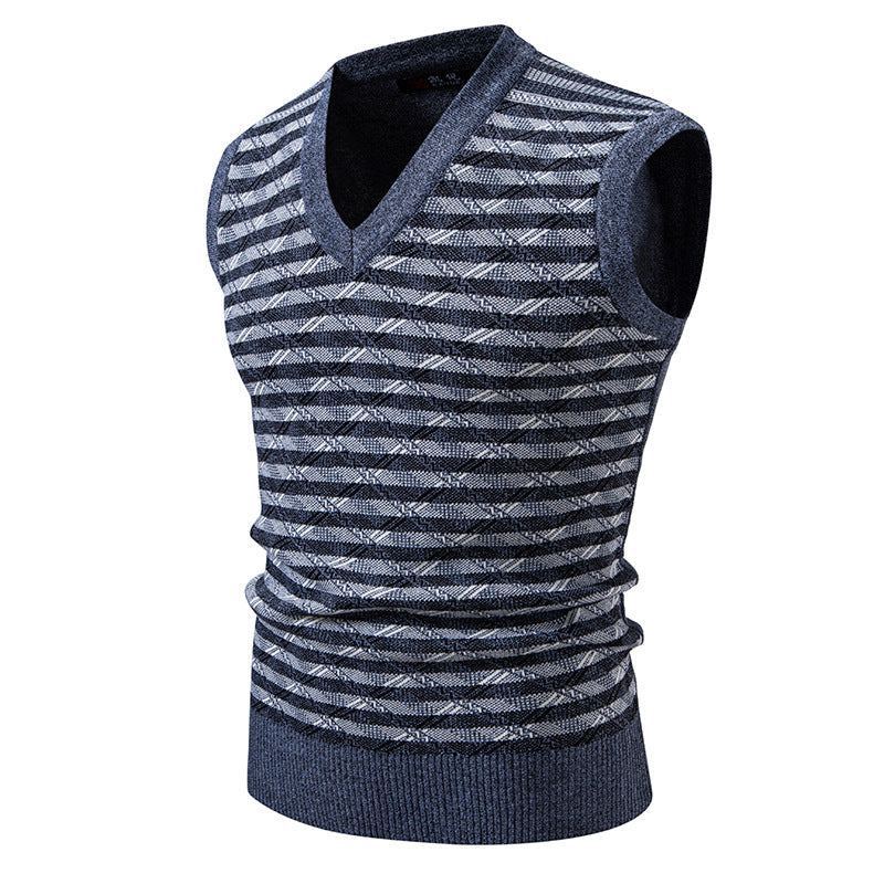 Herren Strickjacke Ärmellos Modern Zopfmuster