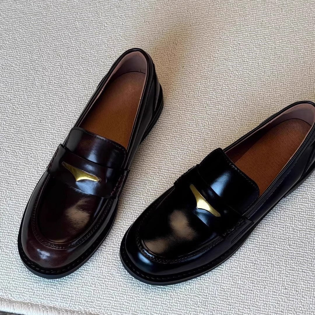 Damen Mokassins Elegante Gold Dekoration Komfort Fußbett