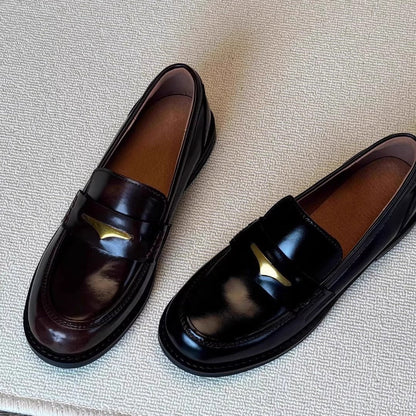 Damen Mokassins Elegante Gold Dekoration Komfort Fußbett