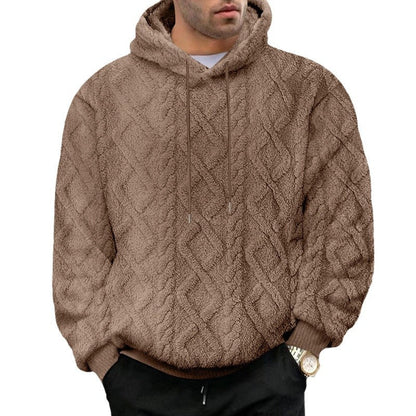 Kuscheliger Herren Pullover Waffelstruktur Kapuze