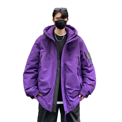 Herren Winterjacke Isoliert Warm mit Taschen und Verstellbarer Kapuze