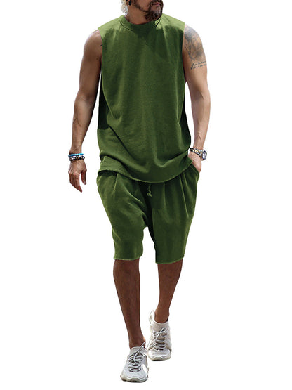 Herren Sportset Tanktop und Shorts Baumwoll Mix