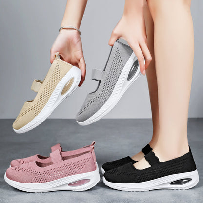 Damen Sneaker Slip-On Sport Schuhe atmungsaktiv Elastisch
