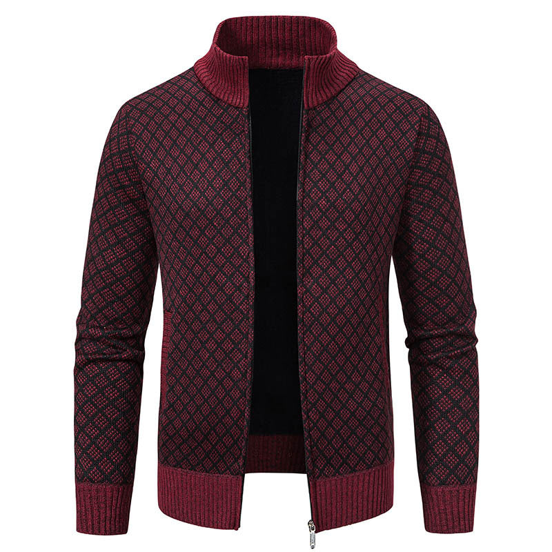 Herren Strickblazer Modern mit Muster und V-Ausschnitt
