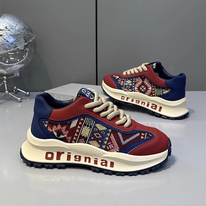 Damen Sneaker Sportlich Geometrisches Muster Schwarz - BerlinGlamour