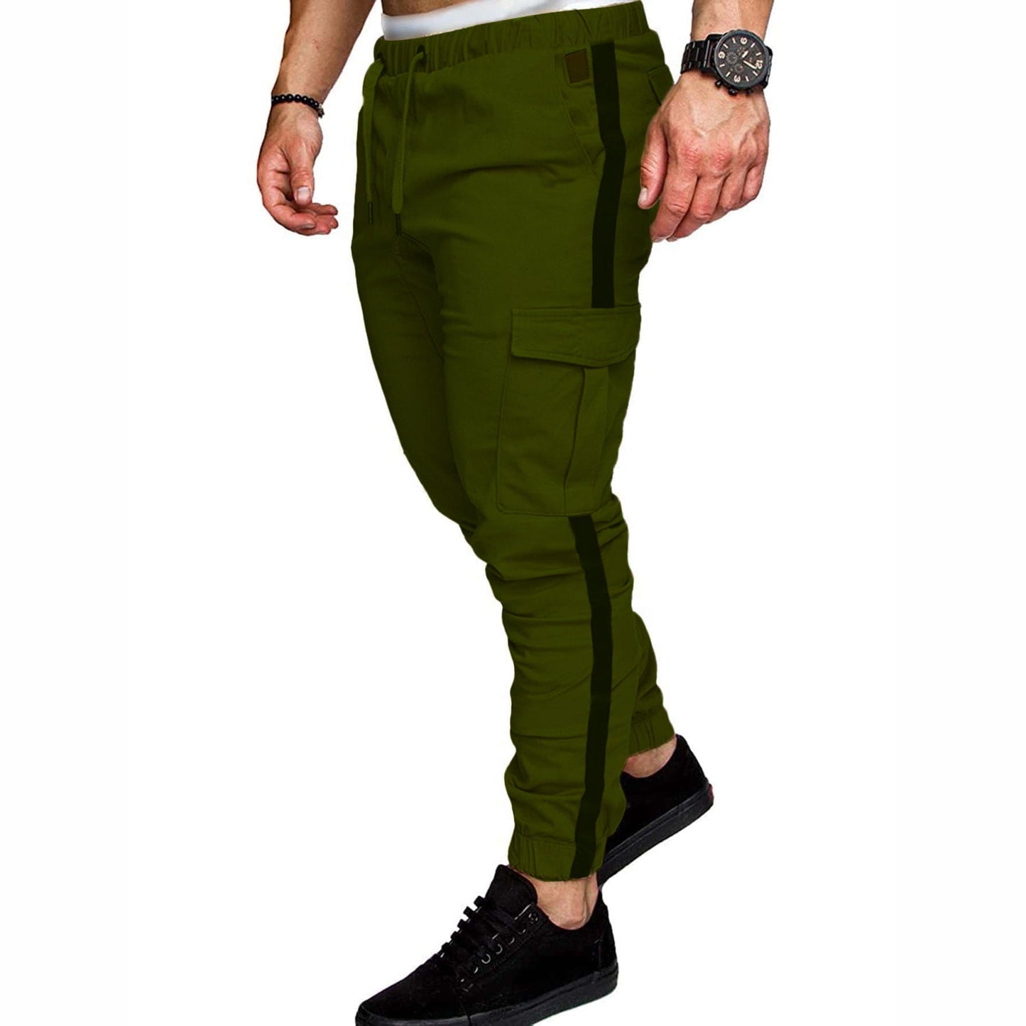 Herren Cargo-Hose Bequem Verstellbar Mit Vielen Taschen - BerlinGlamour