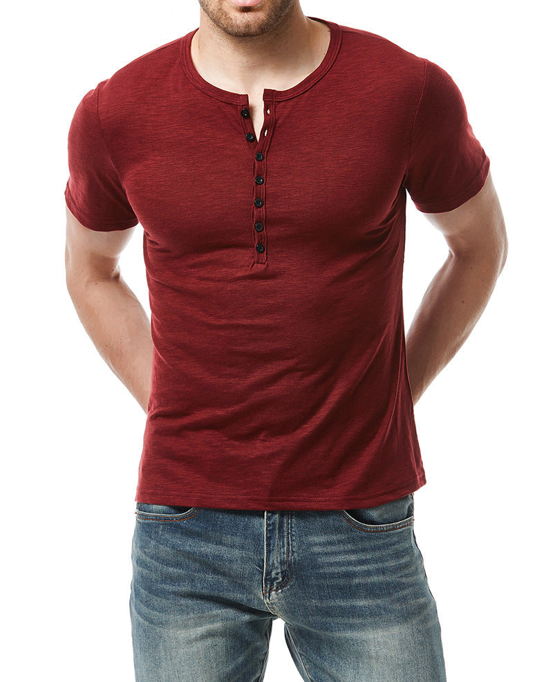 Herren Kurzarm Hemd Modern Slim Fit mit Knöpfen