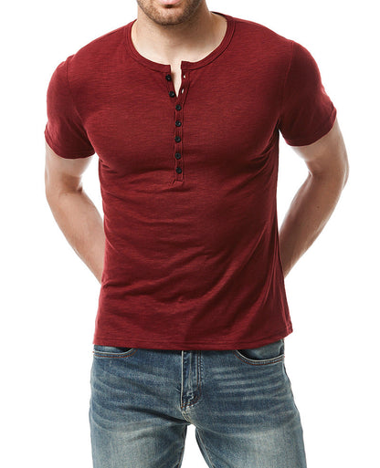 Herren Kurzarm Hemd Modern Slim Fit mit Knöpfen