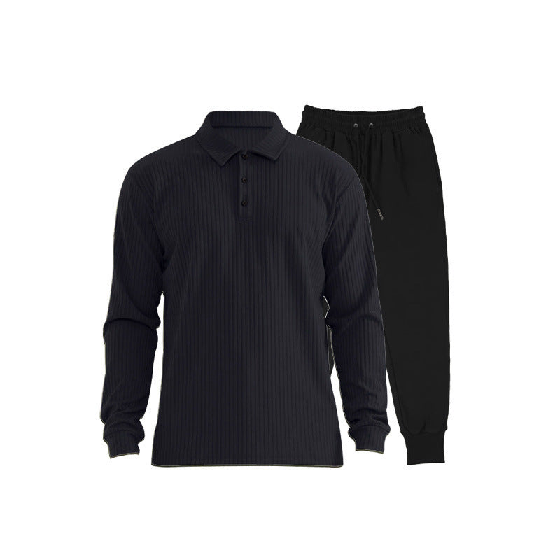 Herren Sportset Langarm Polo Jogginghose Komfort Set
