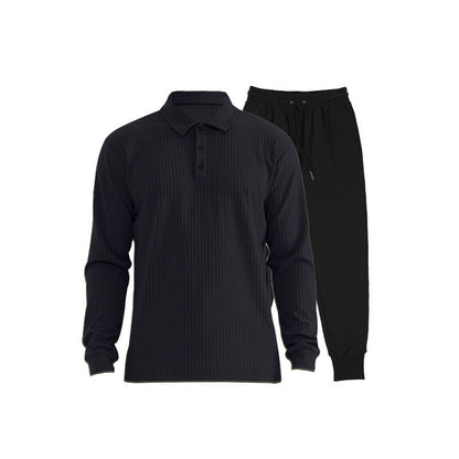 Herren Sportset Langarm Polo Jogginghose Komfort Set