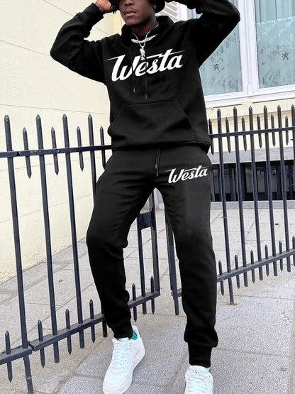 Herren Jogginganzug Set mit Logo Hoodie Freizeit Outfit - BerlinGlamour
