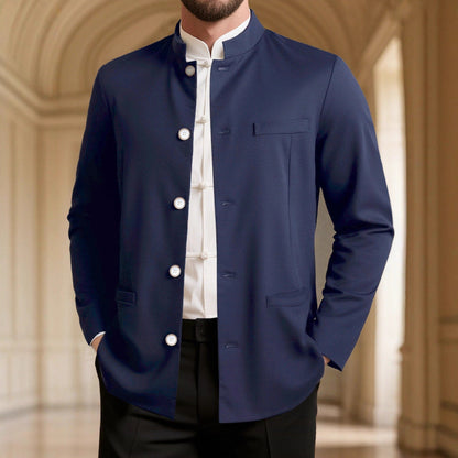 Herren Blazer Stehkragen Modern SlimFit