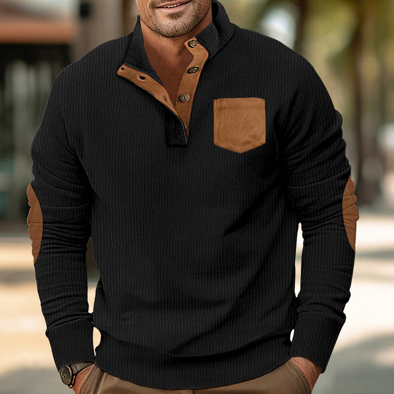 Herren Sweatshirt Kontrast Details Modern Sportlich